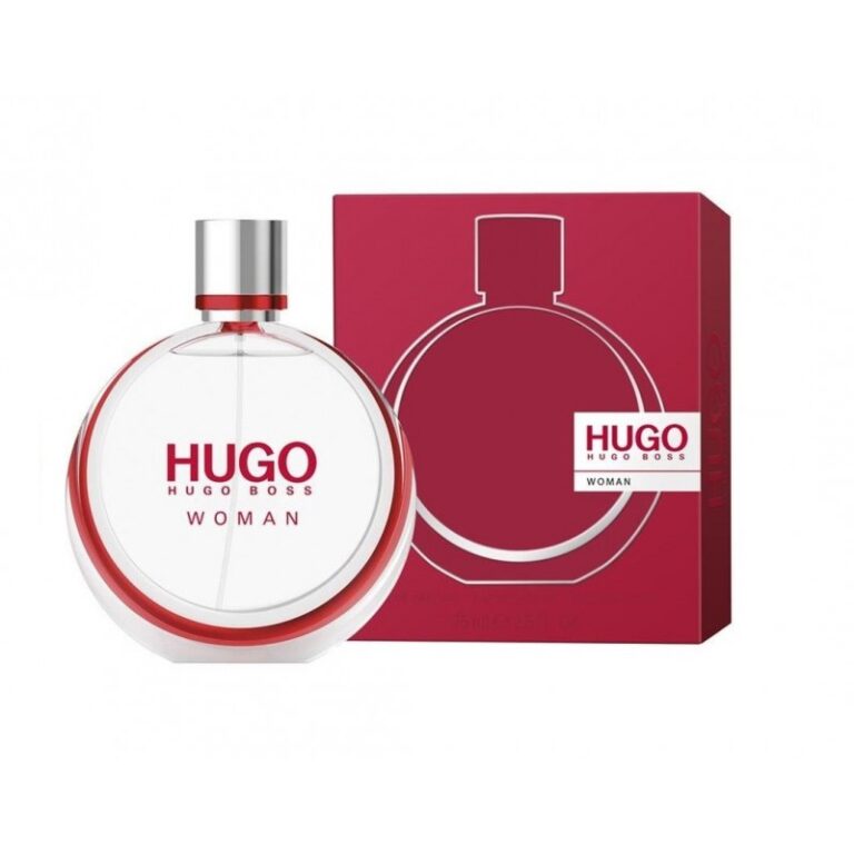 Perfume HUGO de Hugo Boss de 50 ml para mujer frasco delante de caja