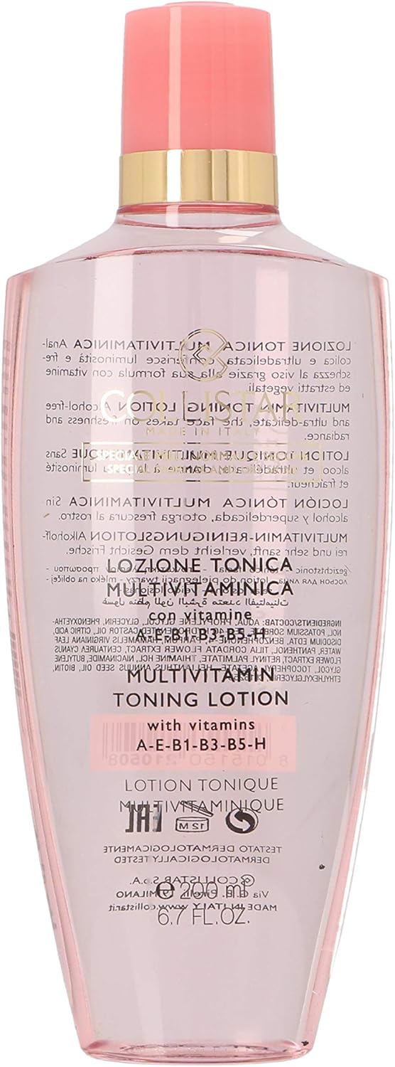 Tónico facial multivitamínico Collistar para mujer, parte trasera