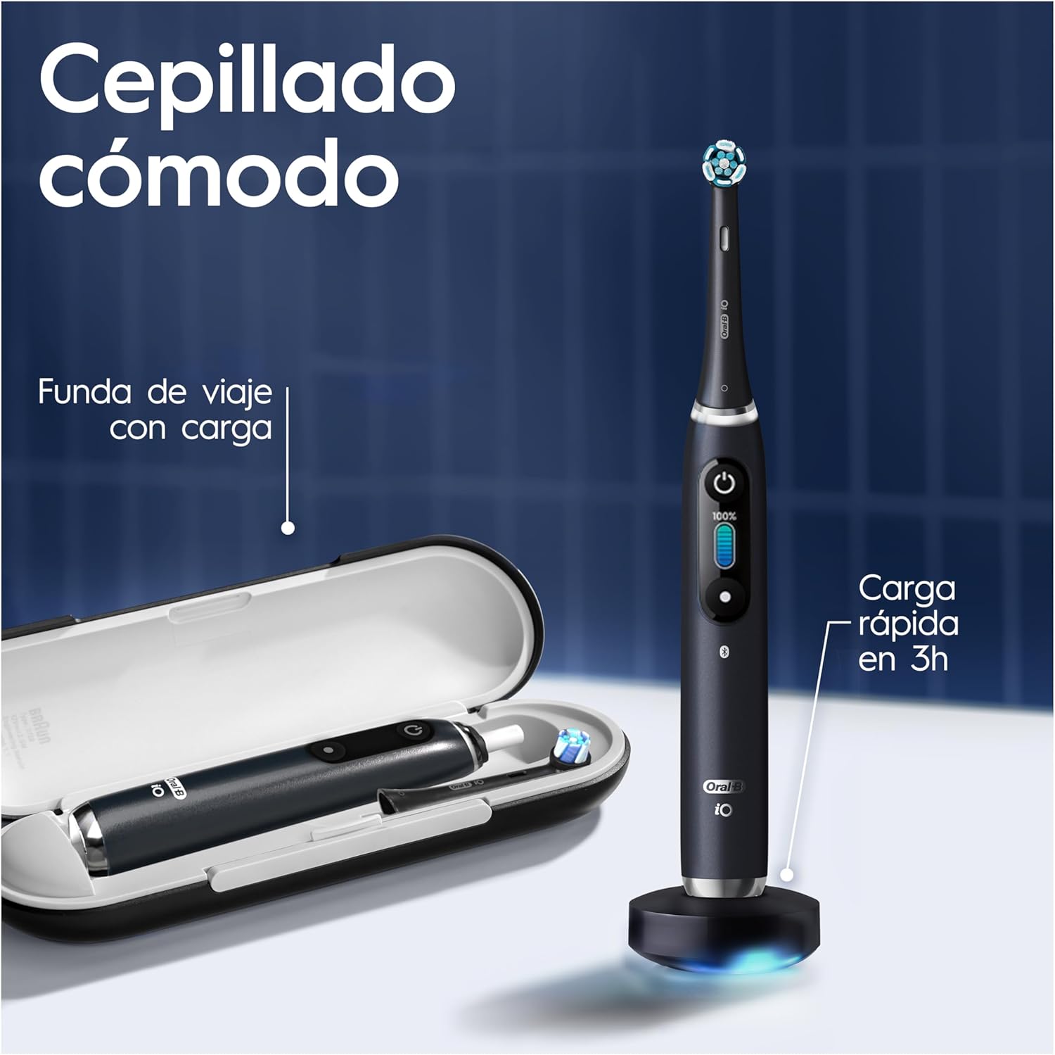 Oral-B iO 9 Cepillo Eléctrico Negro 7 Modos para cepillado cómodo