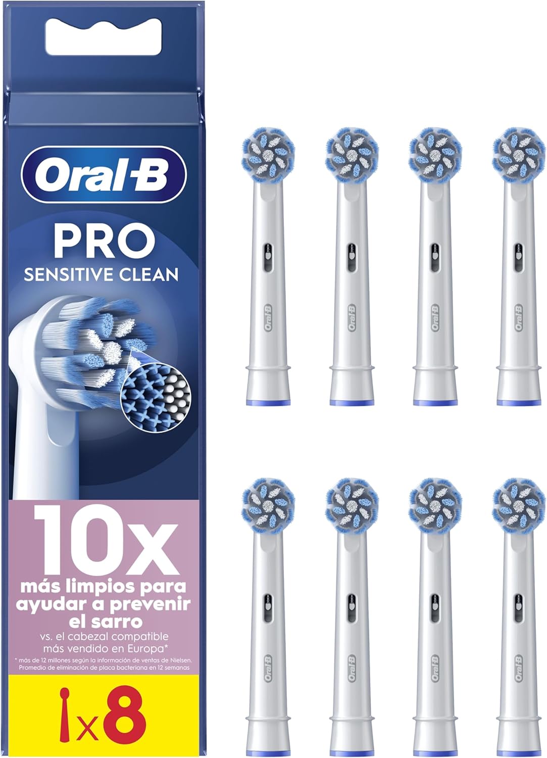 Oral-B Pro Sensitive Clean cabezales de recambio blanco pack 8 uds