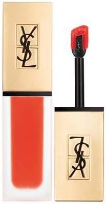 Pintalabios YSL Tatouage Couture Mate Nº 17 Unconventional Coral - abierto y con la tapa