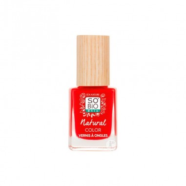 Frasco del esmalte de uñas sin toxicos para rojas nº 20 Rojo Esencial profesionales, naturales y brillantes de So'Bio Étic