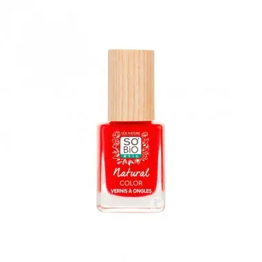 Frasco del esmalte de uñas sin toxicos para rojas nº 20 Rojo Esencial profesionales, naturales y brillantes de So'Bio Étic