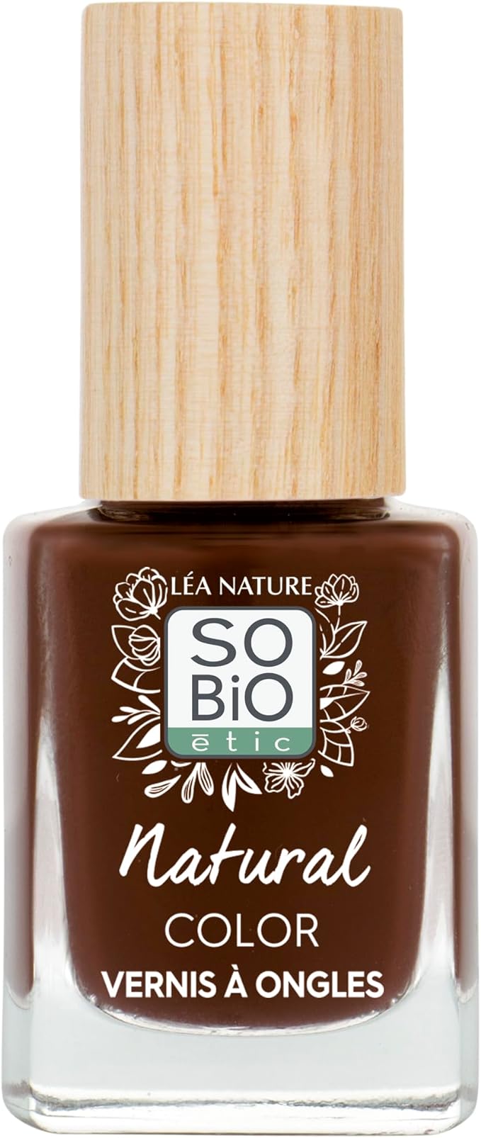 Frasco del esmalte de uñas sin toxicos para uñas marrones nº 75 Marrón Chocolate profesionales, naturales y brillantes de So'Bio Étic