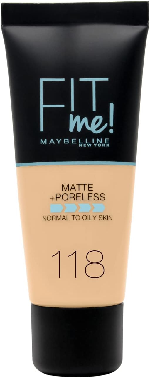 Base de Maquillaje Fit Me Matte Afina Poros 118 Light Beige de Maybelline