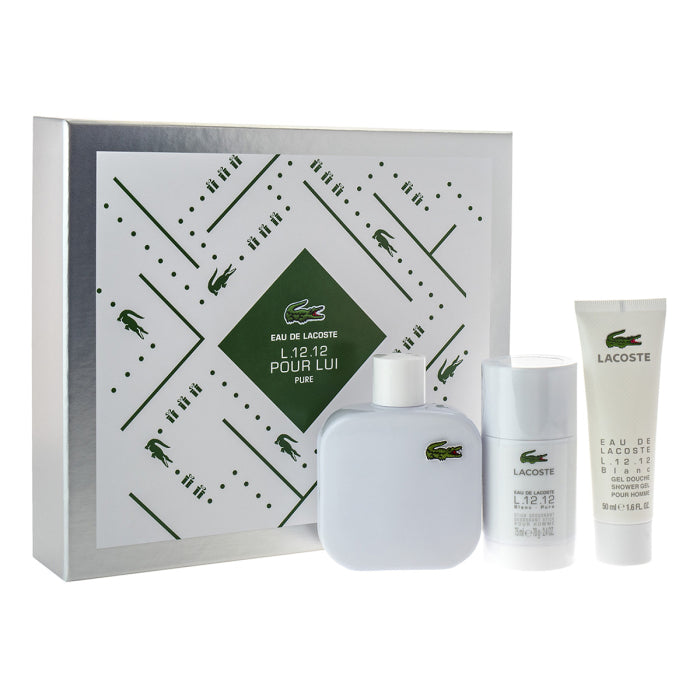 Set  Eau de Lacoste L.12.12 Blanc Pure Edt de Lacoste 225 Ml