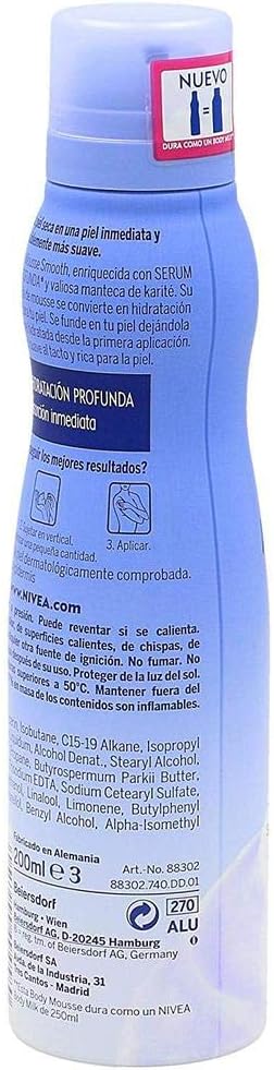 Crema Hidratante Mousse de Nivea 200 Ml