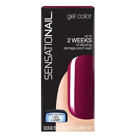 Caja del esmalte de gel para uñas semipermanentes de color burdeos Sugar Plum marca Sensationail