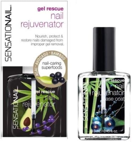 Frasco y caja de bálsamo aceite fortalecedor de uñas rico en vitaminas para las uñas de Sensationail
