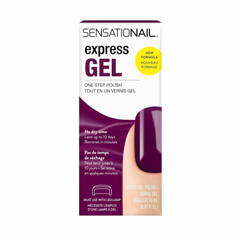 Caja del esmalte de gel  express para uñas semipermanentes de color morado intenso Beet It de la marca Sensationail