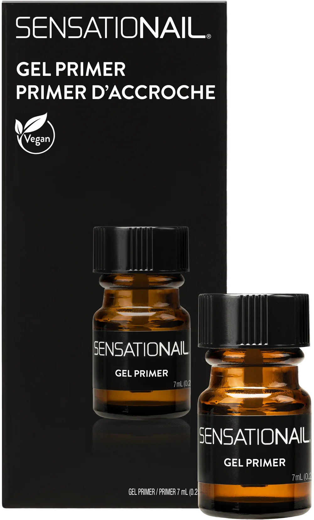 Frasco y caja primer uñas dentro del kit de uñas semipermanentes o de gel de Sensationail
