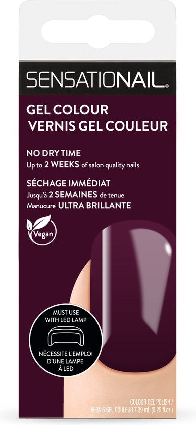 Caja del esmalte de gel para uñas semipermanentes de color morado Manhattan marca Sensationail