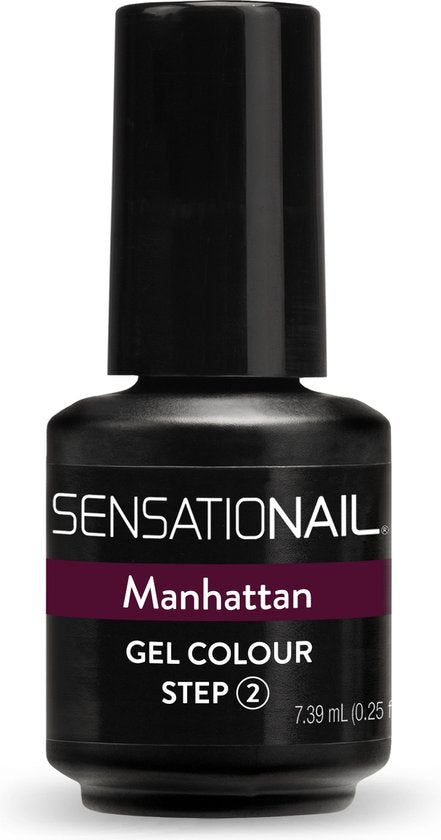 Frasco esmalte de gel para Uñas Semipermanente de color morado Manhattan de la marca Sensationail