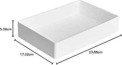 Organizador Rectangular Blanco de Plástico