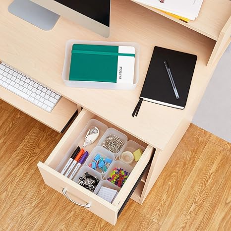 Juego de Organización de Cajones de Escritorio Apilables, Esmerilado