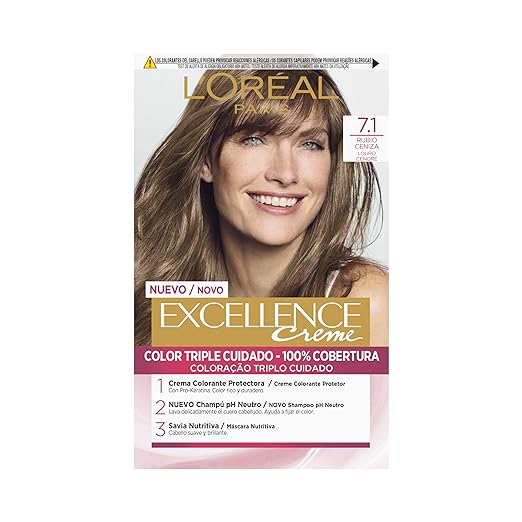 Tinte Excellance Creme nº 7,1 Rubio ceniza de Loreal Paris