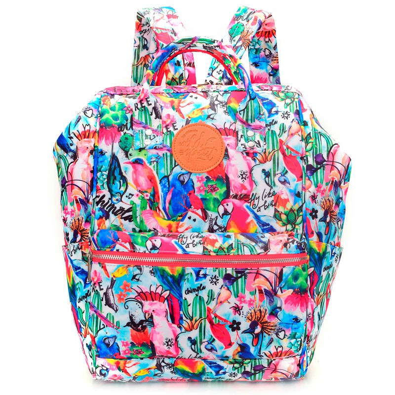 Mochila Estampado de Pájaros de Chimola 37 Cm