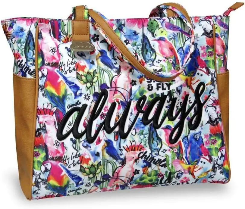 Bolsón Juvenil Estampado de Pájaros de Chimola 35 Cm