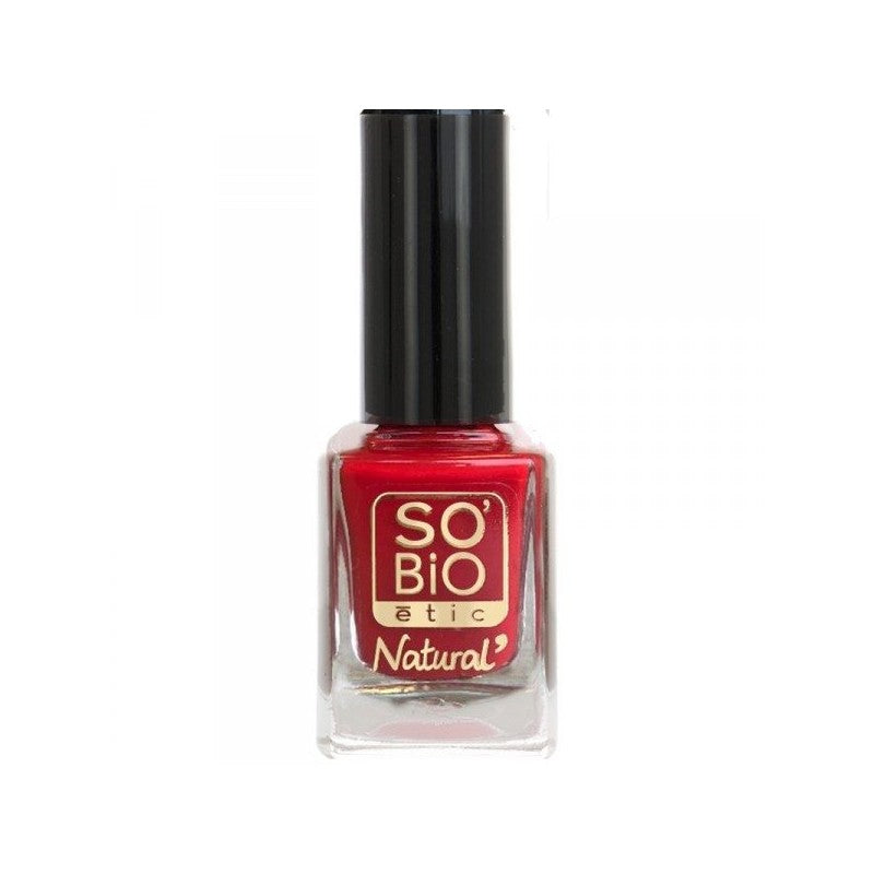 Frasco del esmalte de uñas sin toxicos para uñas rojas nº 16 Rouge Grenade profesionales, naturales y brillantes de So'Bio Étic