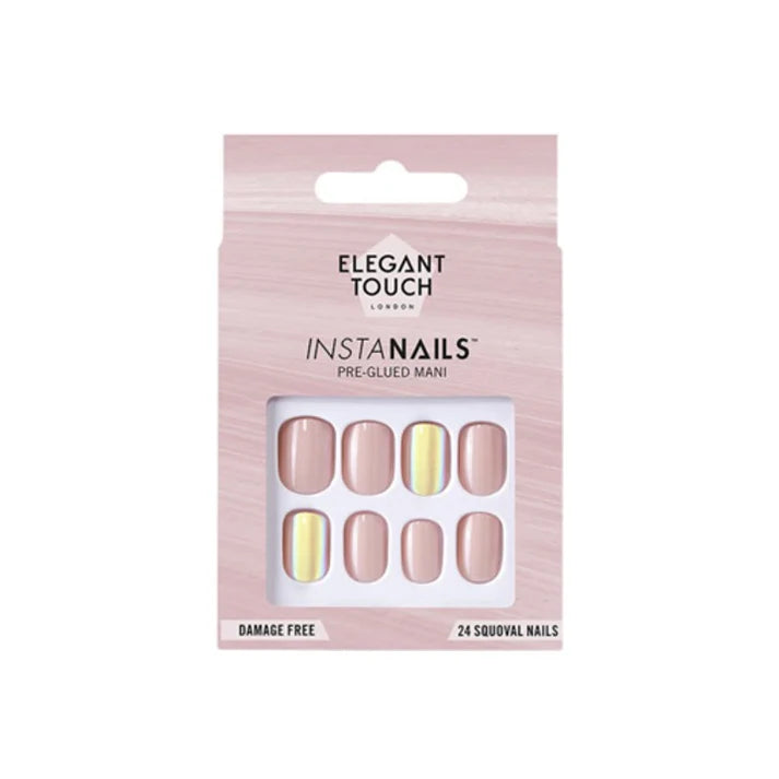 Caja de 24 uñas postizas nude con el pegamento para uñas postizas incluido de Elegant Touch