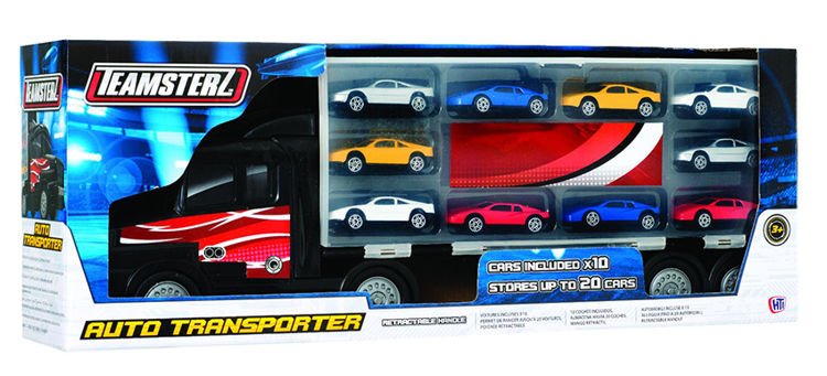 Camión Transportador de 20 Coches con 10 Coches Incluidos de Teamsterz