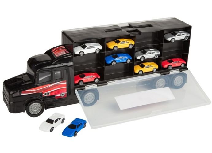 Camión Transportador de 20 Coches con 10 Coches Incluidos de Teamsterz