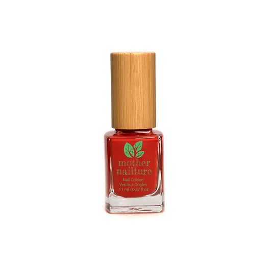 Frasco del esmalte de uñas sin toxicos para uñas rojas, profesionales, naturales y brillantes de Mother Nailture