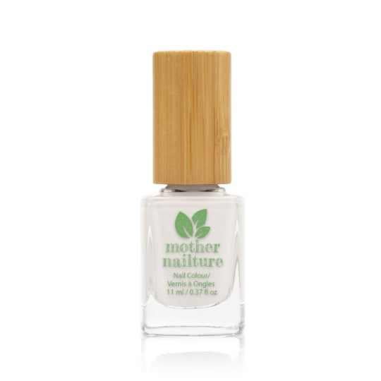 Frasco del esmalte de uñas sin toxicos para uñas blancas Rosa Blanca profesionales, naturales y brillantes de Mother Nailture