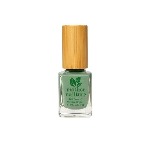 Frasco del esmalte de uñas sin toxicos para uñas verdes Nailture Green profesionales, naturales y brillantes de Mother Nailture