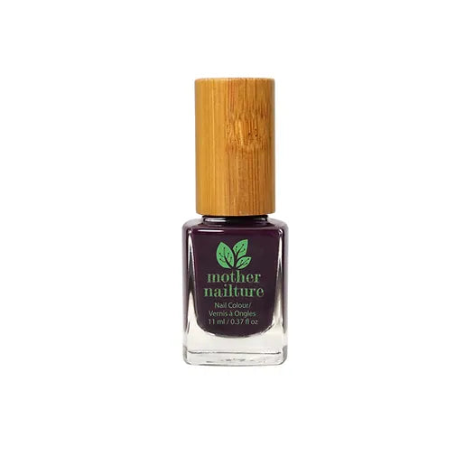 Frasco del esmalte de uñas sin toxicos para uñas púrpura modelo Purple Rain profesionales, naturales y brillantes de Mother Nailture