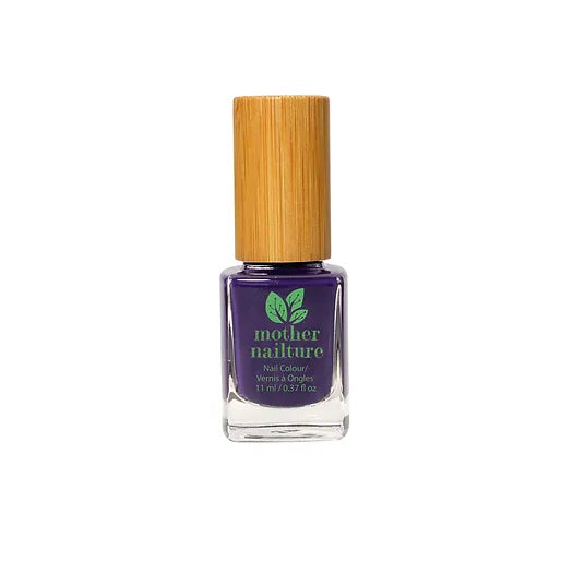Frasco del esmalte de uñas sin toxicos para uñas azules lavanda Jacaranda profesionales, naturales y brillantes de Mother Nailture