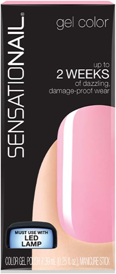 Caja del esmalte de gel para uñas semipermanentes de color rosa Pink Chiffon marca Sensationail