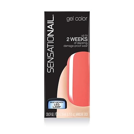 Caja del esmalte de gel para uñas semipermanentes de color Coral Sunset marca Sensationail