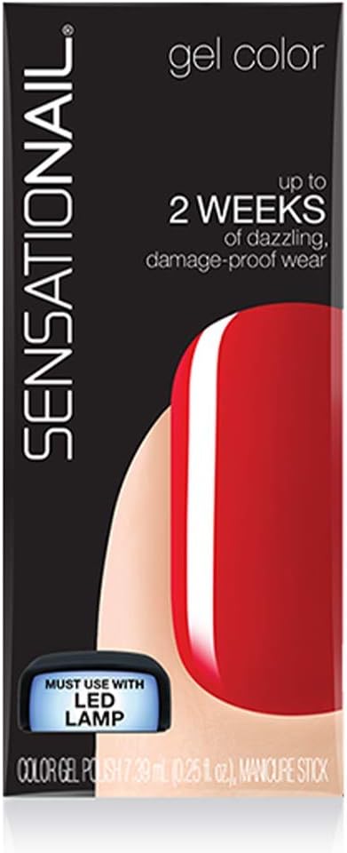 Caja del esmalte de gel para uñas semipermanentes de color rojo Scarlet Red marca Sensationail