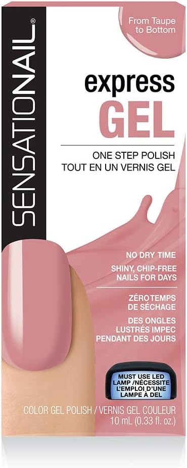 Caja del esmalte de gel express para uñas semipermanentes de color nude From Taupe to Bottom marca Sensationail