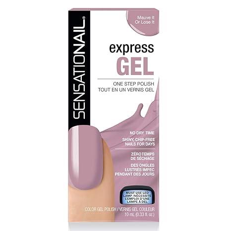 Caja del esmalte de gel para uñas semipermanentes de color púrpura Mauve It or Lose It marca Sensationail