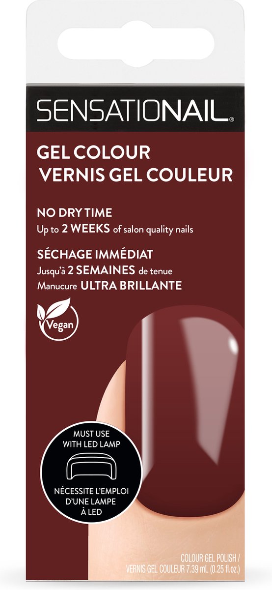 Caja del esmalte de gel para uñas semipermanentes de color rojo Royal Red marca Sensationail