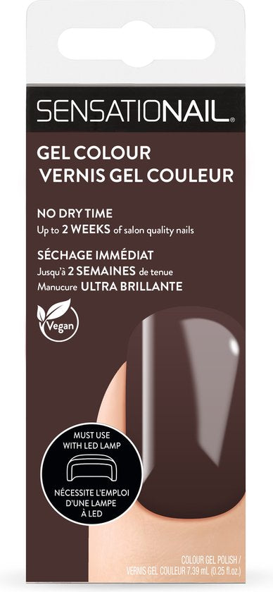 Caja del esmalte de gel para uñas semipermanentes de color marrón Truffle marca Sensationail