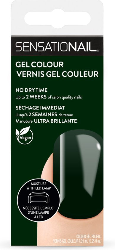 Caja del esmalte de gel para uñas semipermanentes de color verde Green Light marca Sensationail