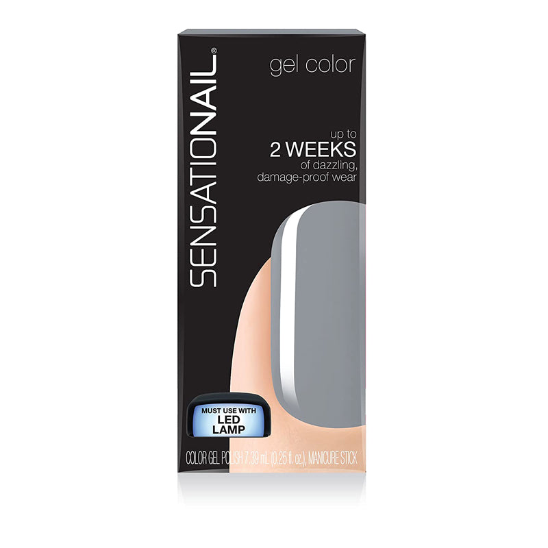 Caja del esmalte de gel para uñas semipermanentes de color gris Greyed Out marca Sensationail