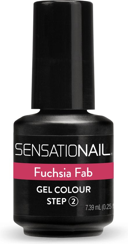 Frasco esmalte de gel para Uñas Semipermanente de color rosa Fuchsia Fab de Sensationail