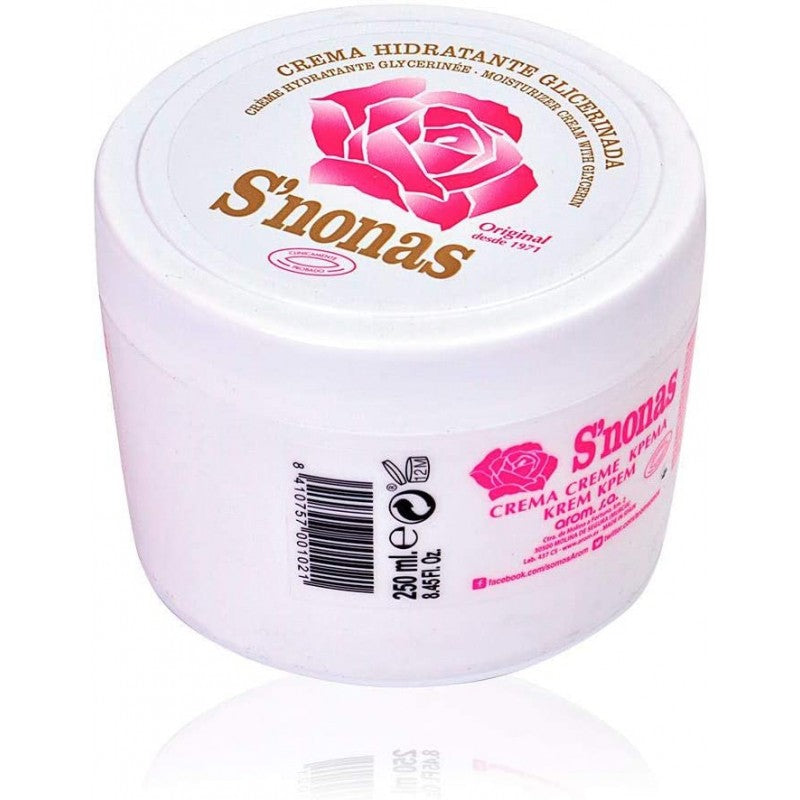 Envase de la crema de manos HIDRATANTE GLICERINADA de S´nonas de 250 ml