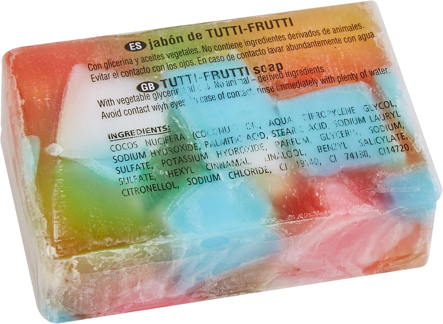 Reverso del Jabón TUTTI-FRUTTI Glicerina Vegetal de Lixone
