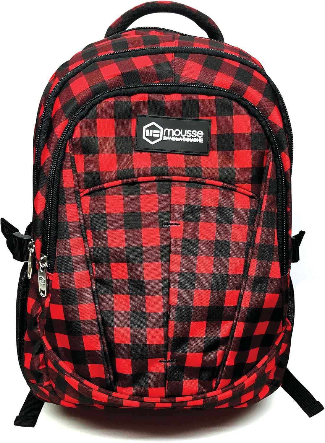 Mochila Estampado de Cuadros Rojos de Mousse Dans la Bouche 47 Cm
