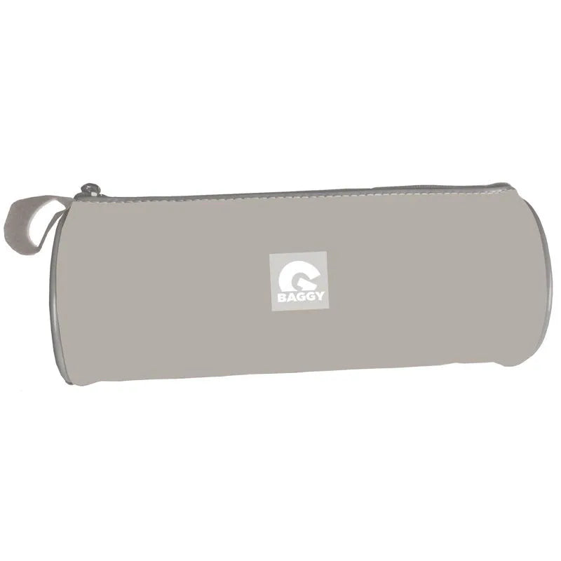 Estuche para Bolígrafos Cilindrico Gris de Baggy 22 Cm
