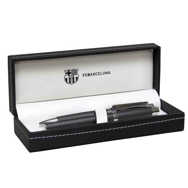 Set de Papelería con Bolígrafo y Roller Anodizado del Fc Barcelona