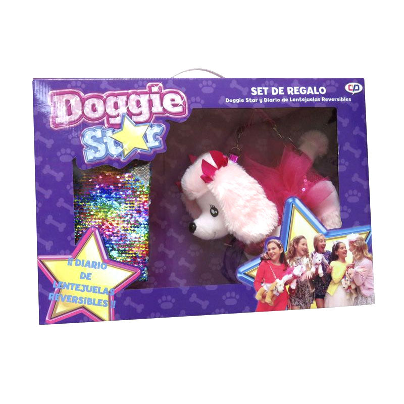 Set de  con Diario de Lentejuelas y Bolso de Doggie Star